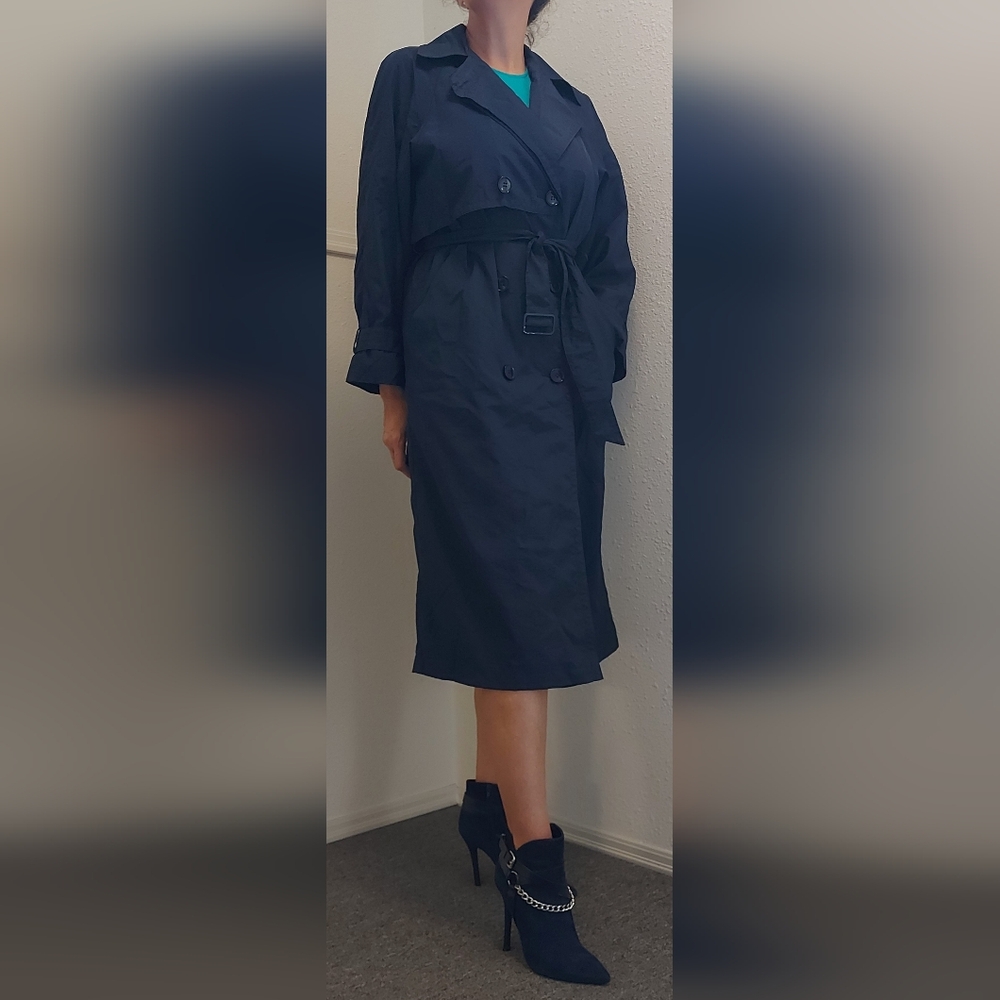 Navy Blue raincoat trench